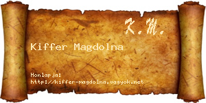 Kiffer Magdolna névjegykártya