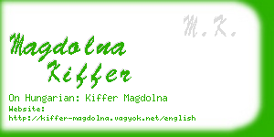 magdolna kiffer business card